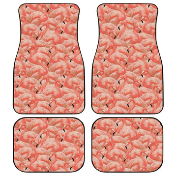 Pink Flamingo Car Floor Mats Custom Flamingo Car Accessories Gift Idea - Gearcarcover - 1