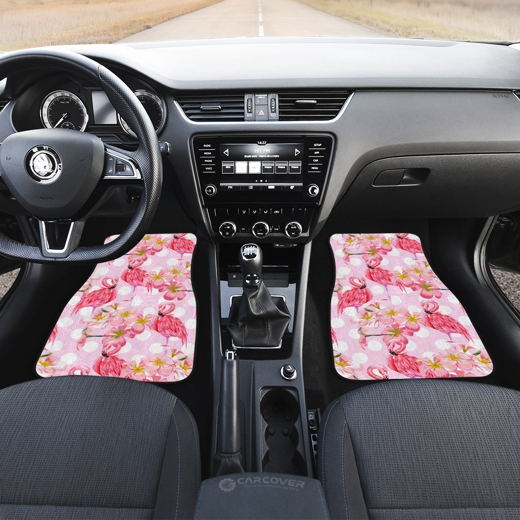 Pink Flamingo Car Floor Mats Custom Flower Car Accessories - Gearcarcover - 3