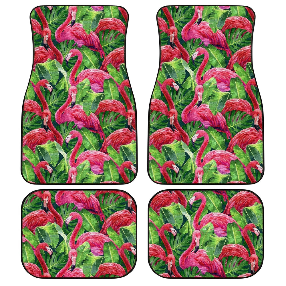 Pink Flamingo Car Floor Mats Custom Tropical Flamingo Car Accessories - Gearcarcover - 1