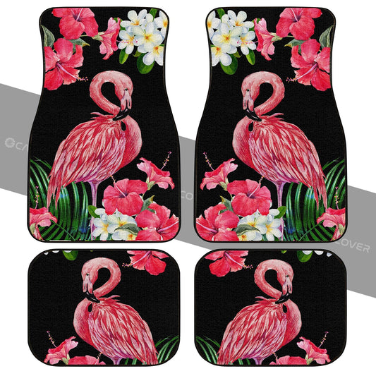 Pink Flamingo Car Floor Mats Custom Tropical Flower Car Interior Accessories - Gearcarcover - 1