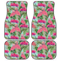 Pink Flamingo Car Floor Mats Custom Tropical Leaf Car Accessories - Gearcarcover - 1
