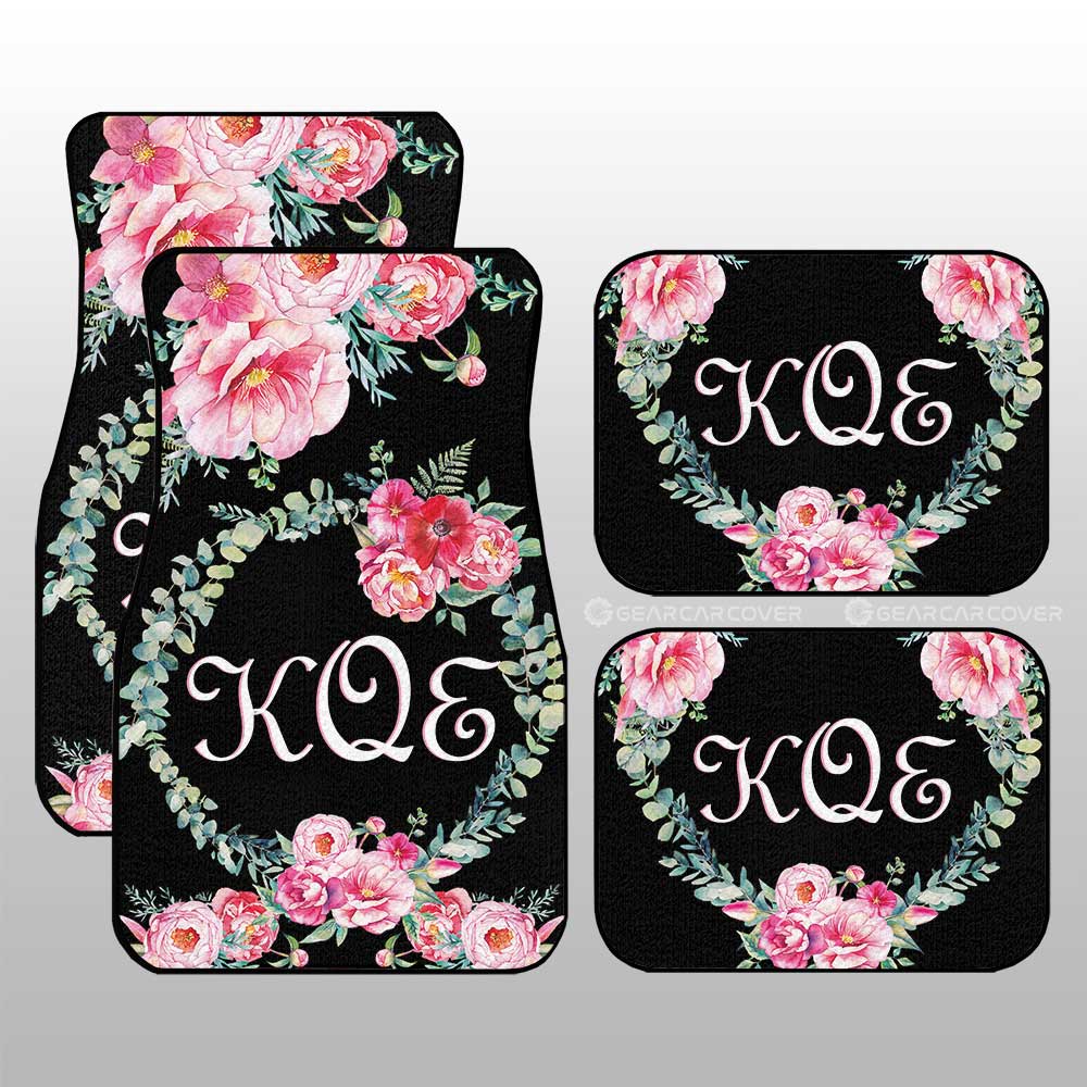 Pink Flowers Car Floor Mats Custom Personalized Name Car Accessories - Gearcarcover - 3
