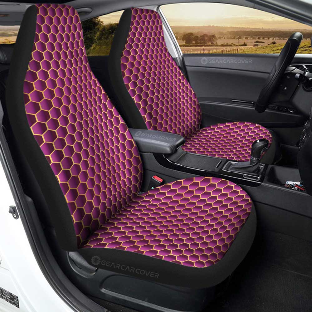 Pink Pattern Car Seat Covers Custom Honeycomb Background Car Accessories - Gearcarcover - 3