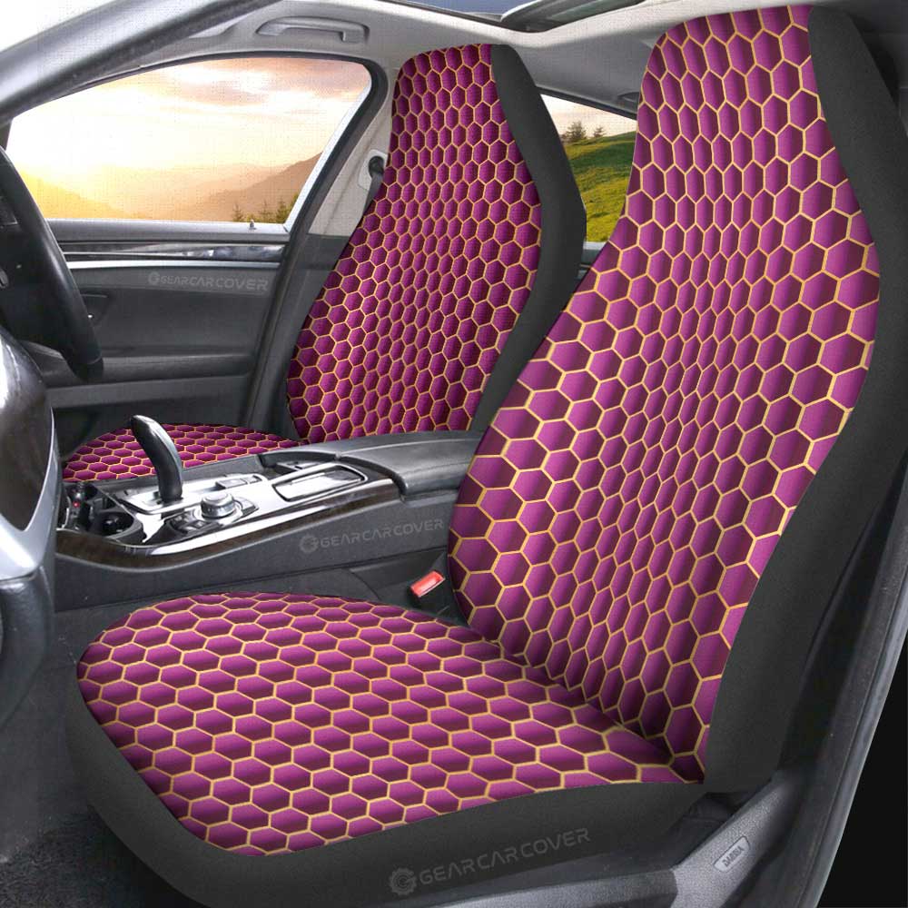 Pink Pattern Car Seat Covers Custom Honeycomb Background Car Accessories - Gearcarcover - 4