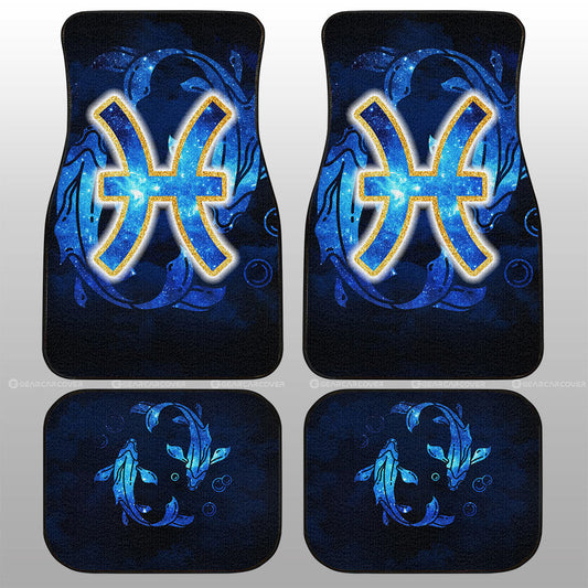 Pisces Car Floor Mats Custom Name Zodiac Car Accessories - Gearcarcover - 1