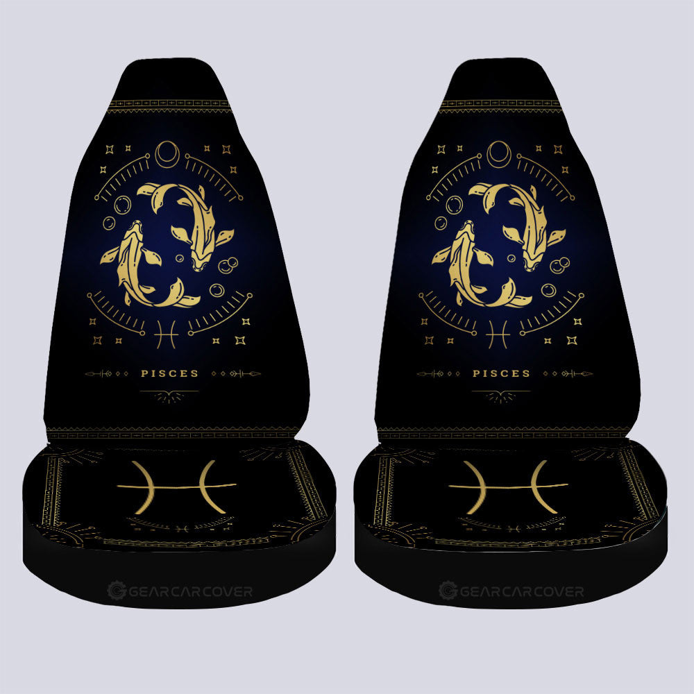 Pisces Colorful Car Seat Covers Custom Zodiac Car Accessories - Gearcarcover - 2
