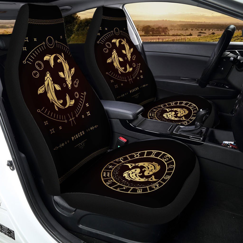 Pisces Horoscope Car Seat Covers Custom Birthday Gifts Car Accessories - Gearcarcover - 2