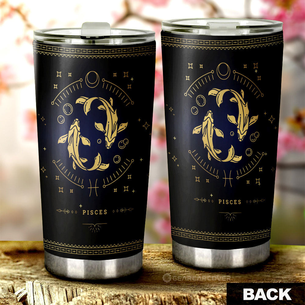 Pisces Tumbler Cup Custom Zodiac Car Interior Accessories - Gearcarcover - 3