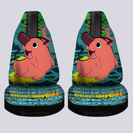 Pochita Car Seat Covers Custom Chainsaw Man Anime Car Accessories - Gearcarcover - 2