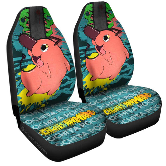 Pochita Car Seat Covers Custom Chainsaw Man Anime Car Accessories - Gearcarcover - 1