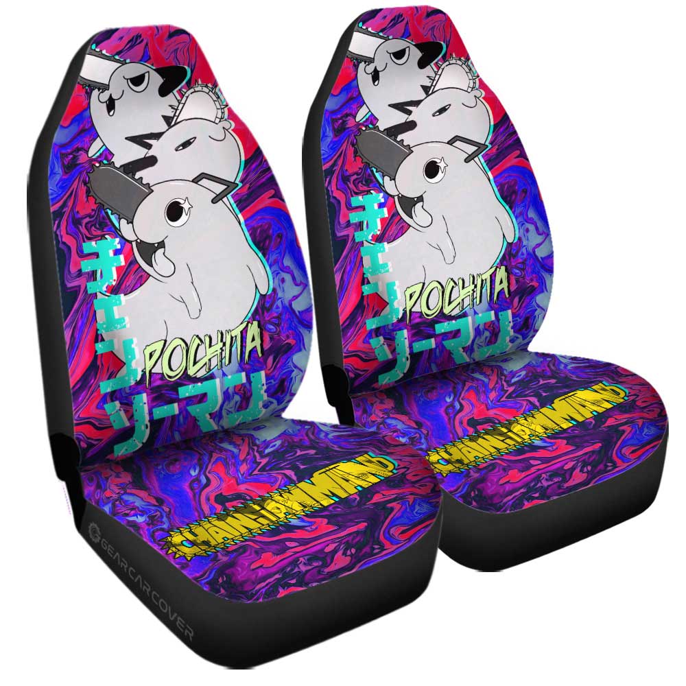 Pochita Car Seat Covers Custom Chainsaw Man Anime - Gearcarcover - 3