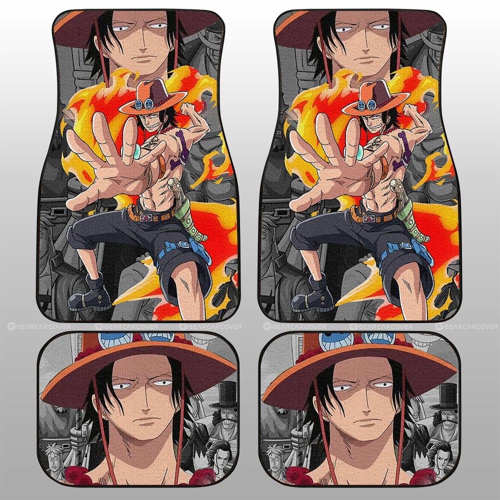 Portgas Ace Car Floor Mats Custom Anime One Piece Car Accessories - Gearcarcover - 2