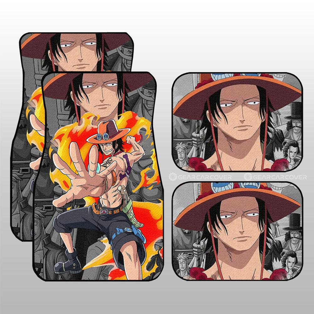 Portgas Ace Car Floor Mats Custom Anime One Piece Car Accessories - Gearcarcover - 1
