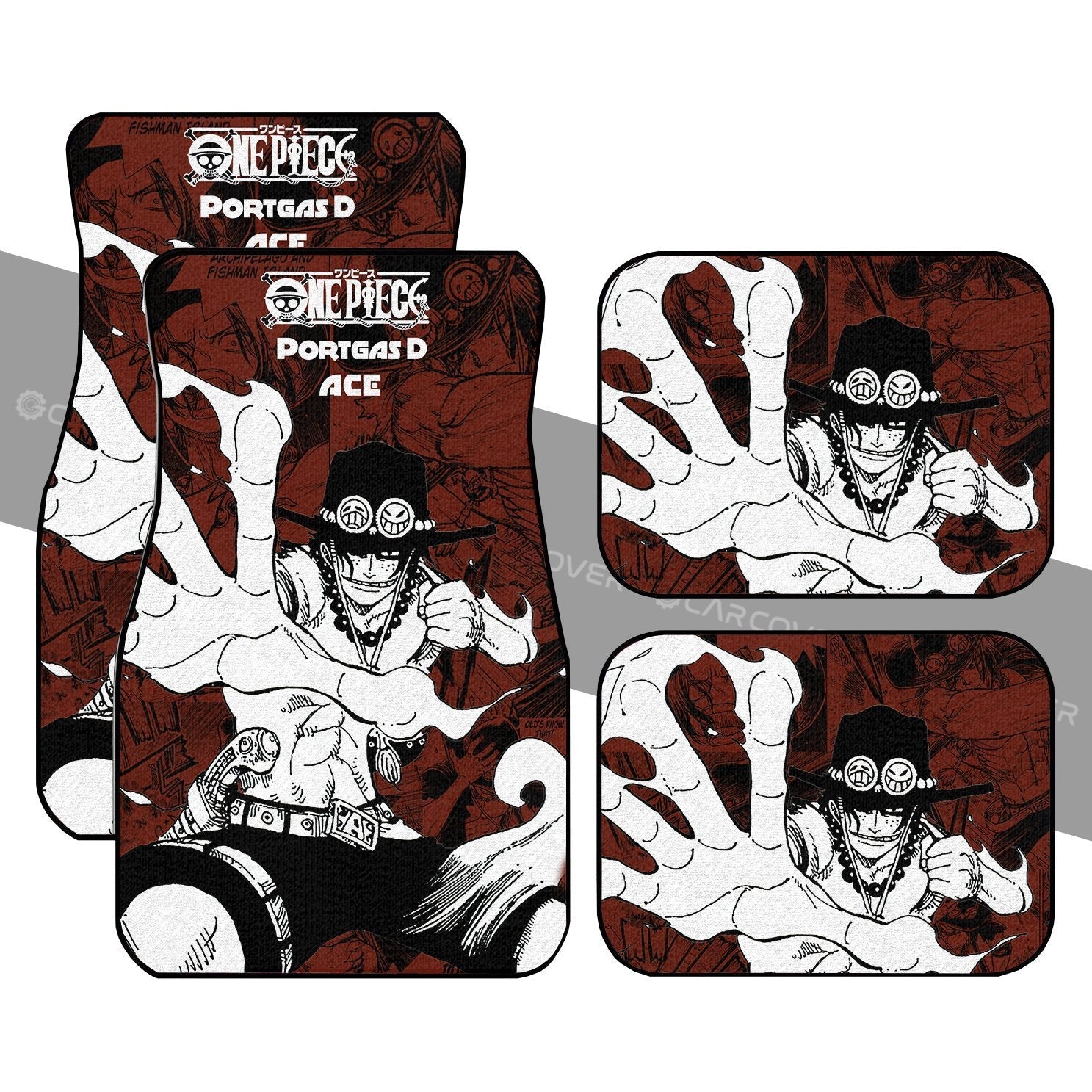 Portgas D. Ace Car Floor Mats Custom Anime Mix Manga One Piece Car Interior Accessories - Gearcarcover - 1
