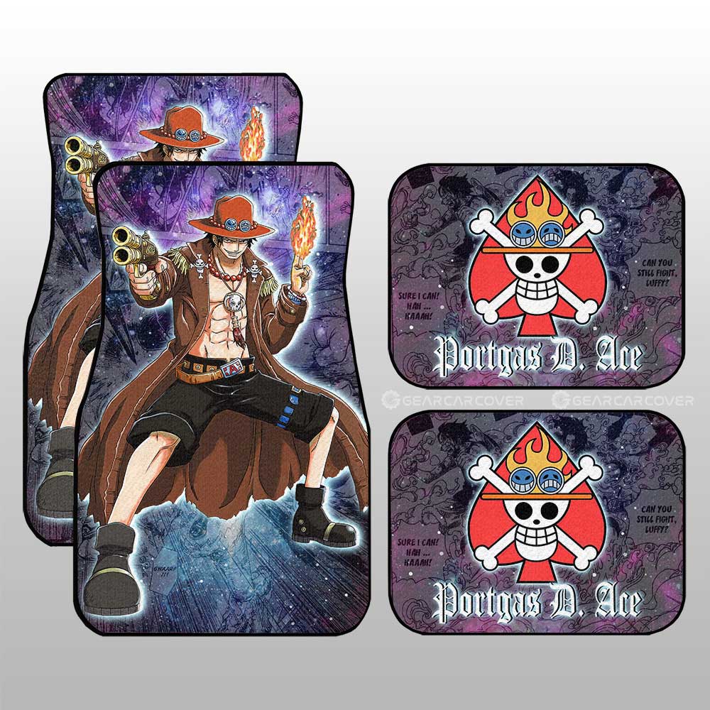 Portgas D. Ace Car Floor Mats Custom Galaxy Style One Piece Anime Car Accessories - Gearcarcover - 1
