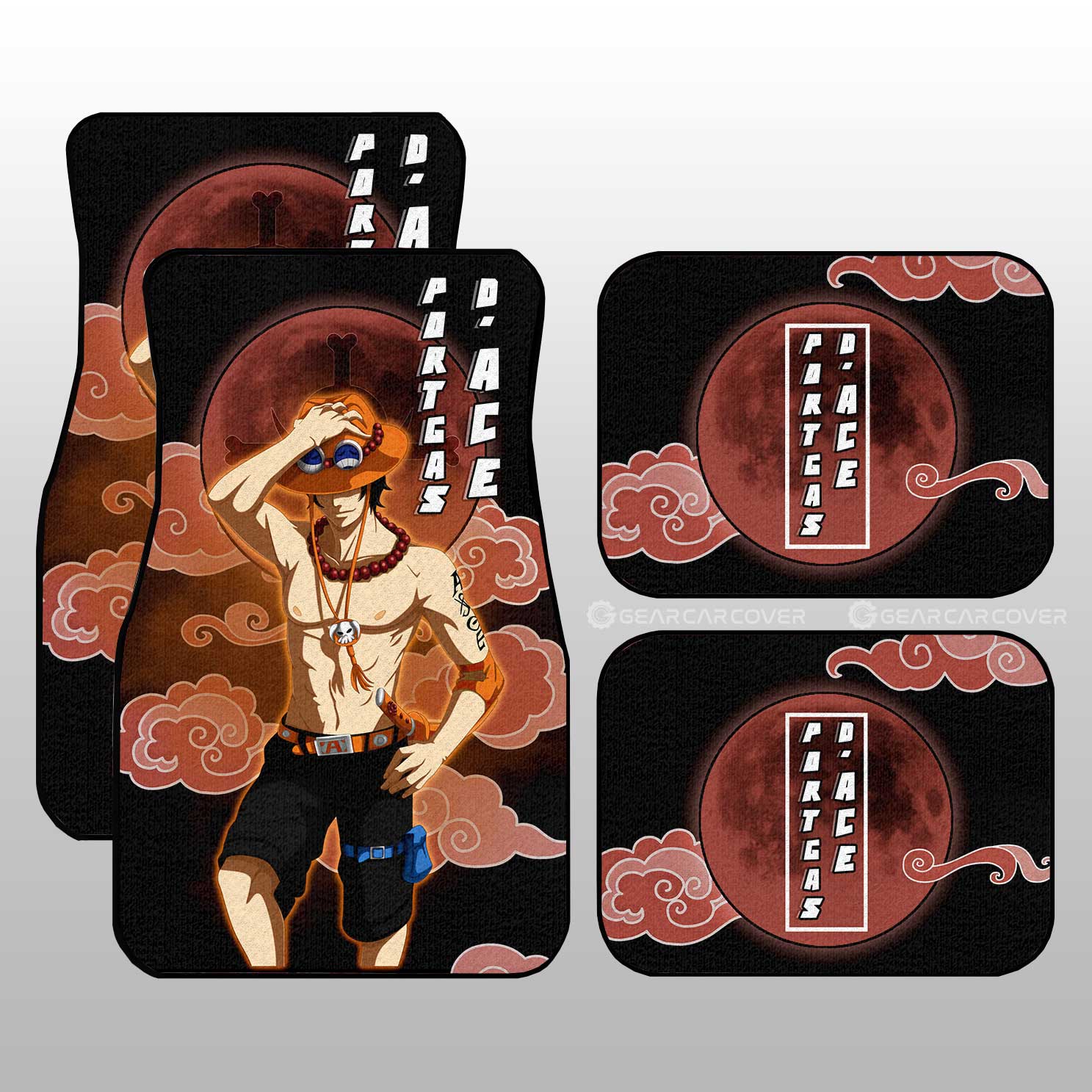 Portgas D. Ace Car Floor Mats Custom One Piece Anime Car Accessories For Anime Fans - Gearcarcover - 1