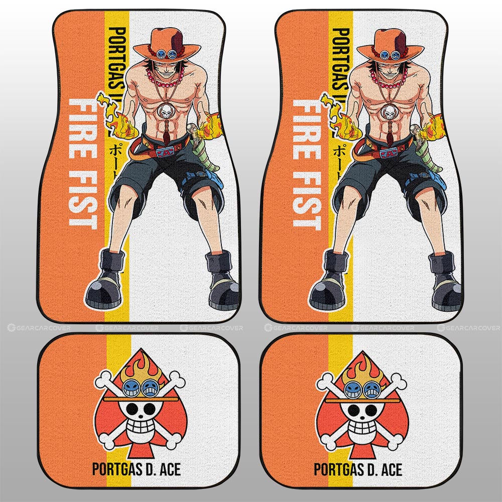 Portgas D. Ace Car Floor Mats Custom One Piece Car Accessories For Anime Fans - Gearcarcover - 2