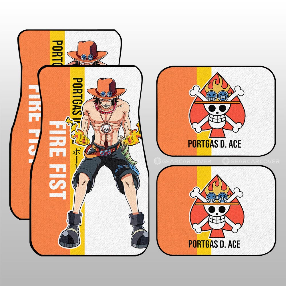 Portgas D. Ace Car Floor Mats Custom One Piece Car Accessories For Anime Fans - Gearcarcover - 1