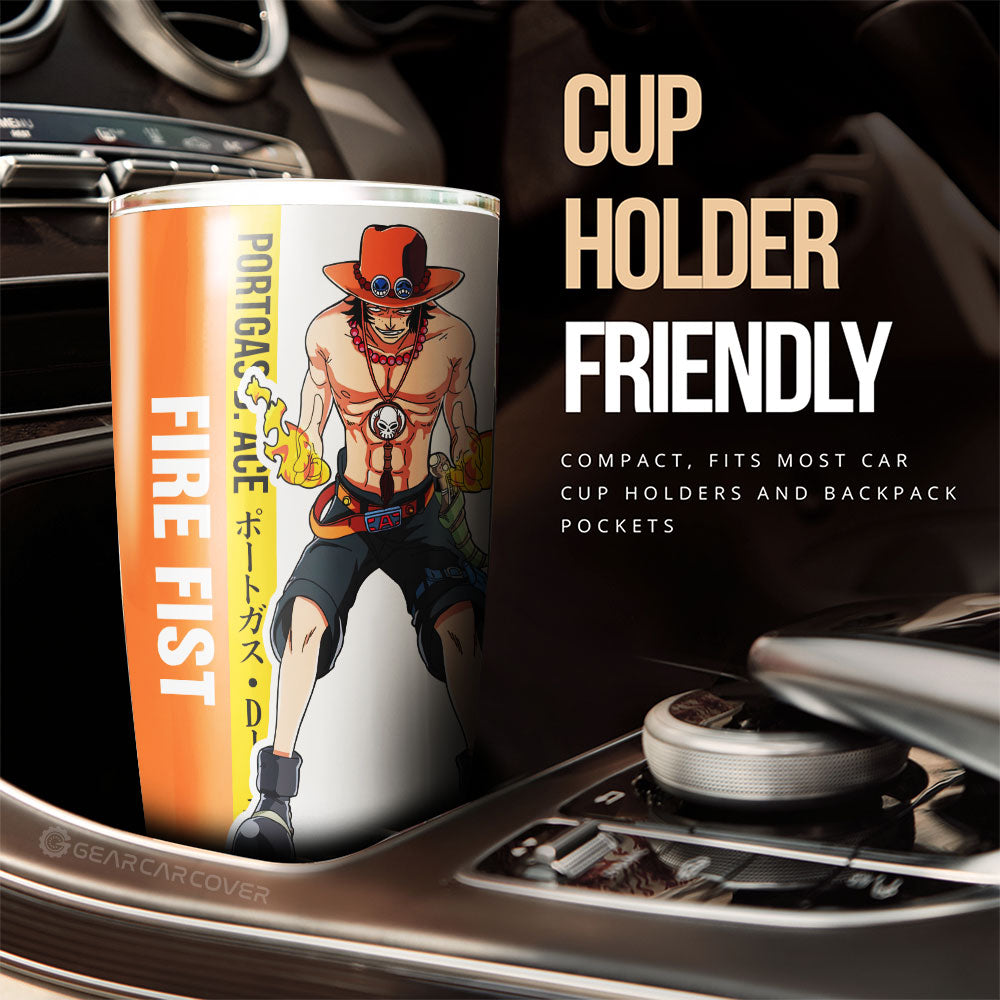 Portgas D. Ace Tumbler Cup Custom One Piece Car Accessories For Anime Fans - Gearcarcover - 2