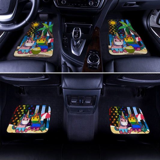 Pride LGBT Car Floor Mats Custom American Flag Unicorn Summer Car Accessories LGBT - Gearcarcover - 2