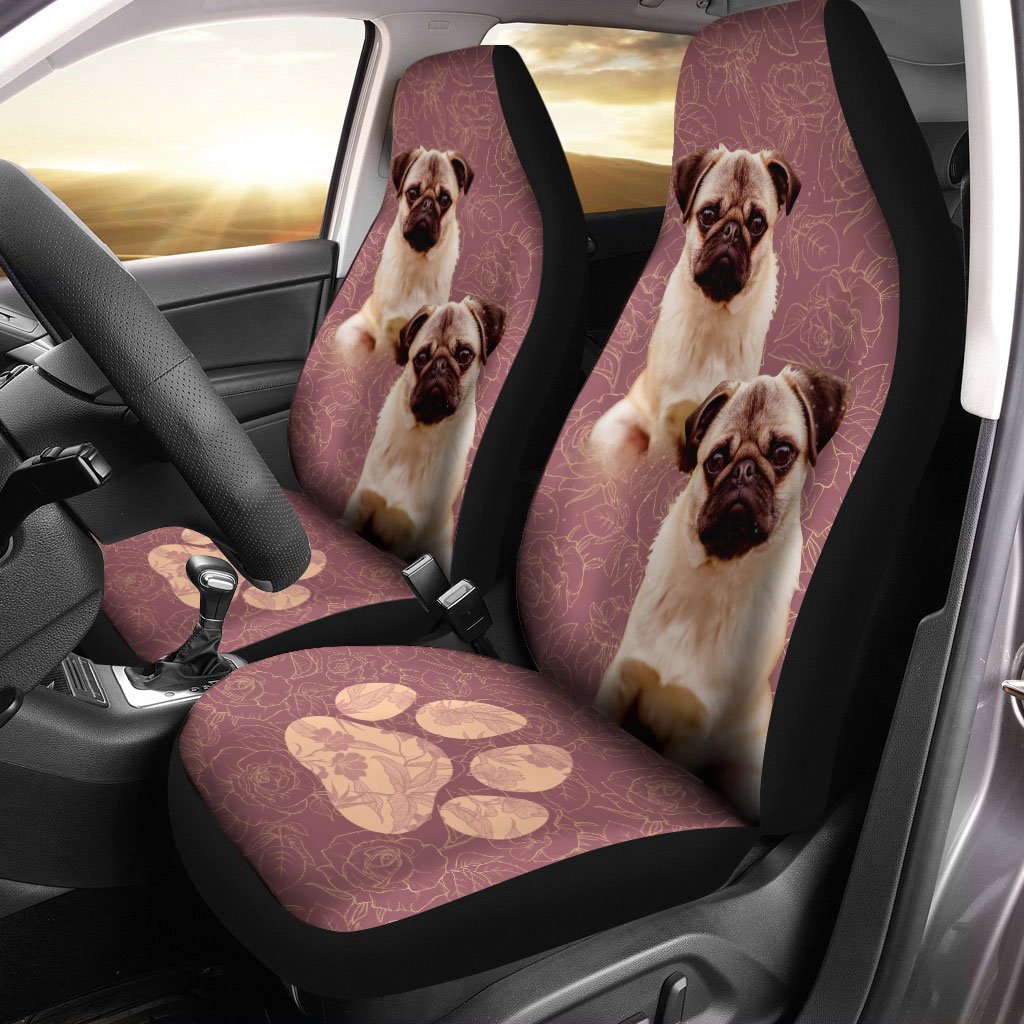 Pug Car Seat Covers Custom Vintage Car Interior Accessories For Dog Lovers - Gearcarcover - 2