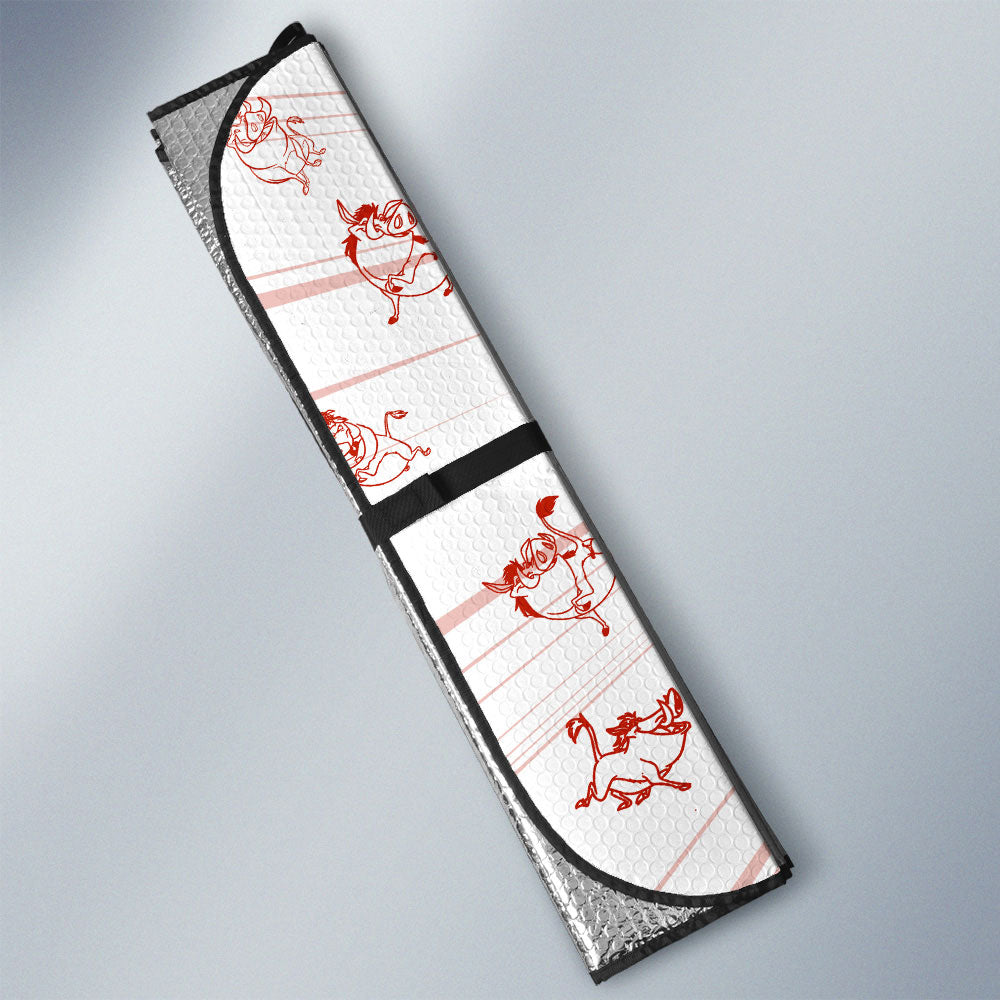 Pumbaa Car Sunshade Custom Cartoon Car Accessories - Gearcarcover - 3