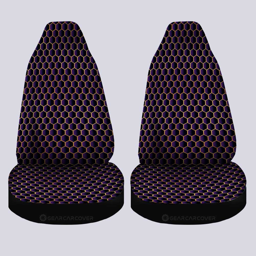 Purple Pattern Car Seat Covers Custom Honeycomb Background Car Accessories - Gearcarcover - 2