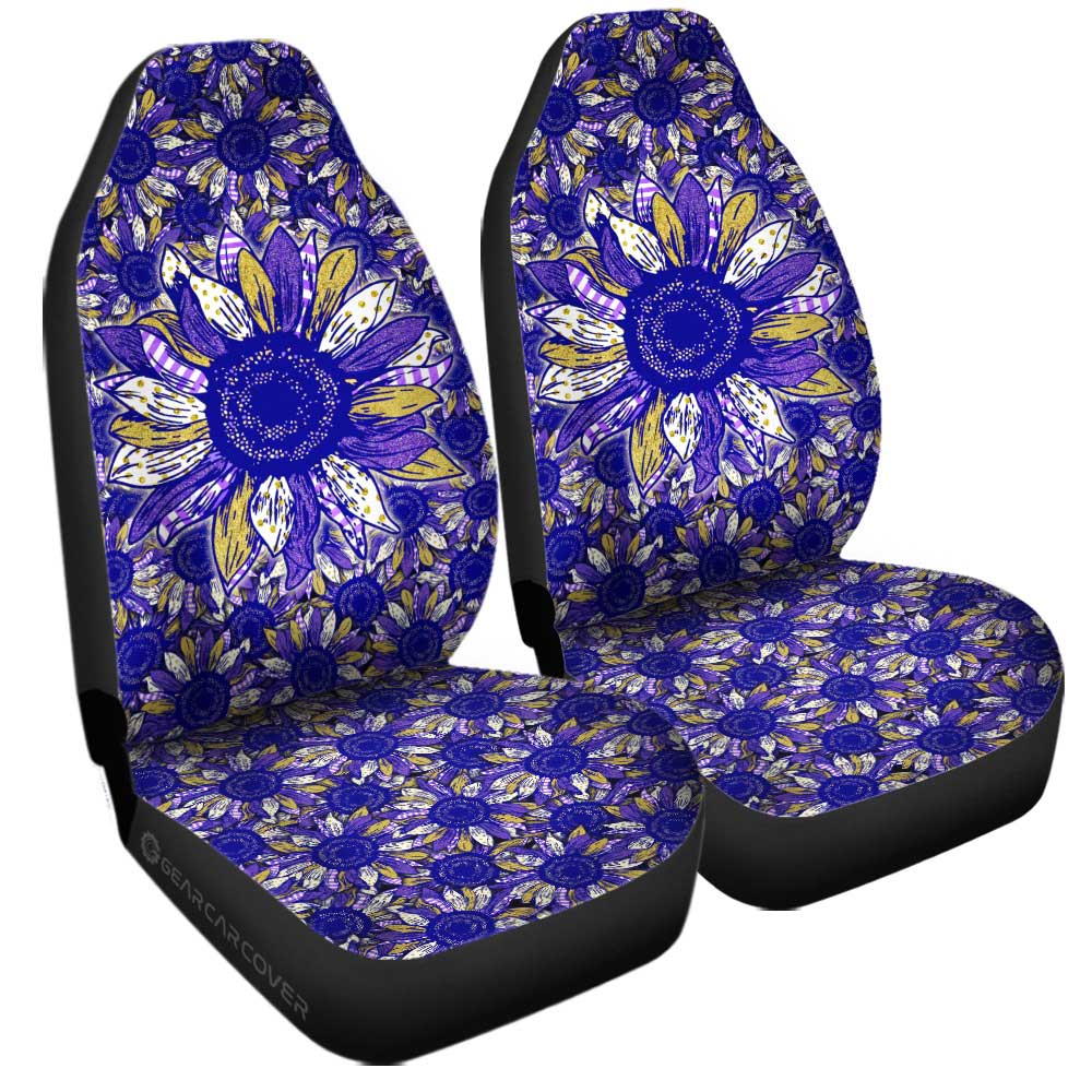 Purple Sunflower Car Seat Covers Custom Car Accessories - Gearcarcover - 3