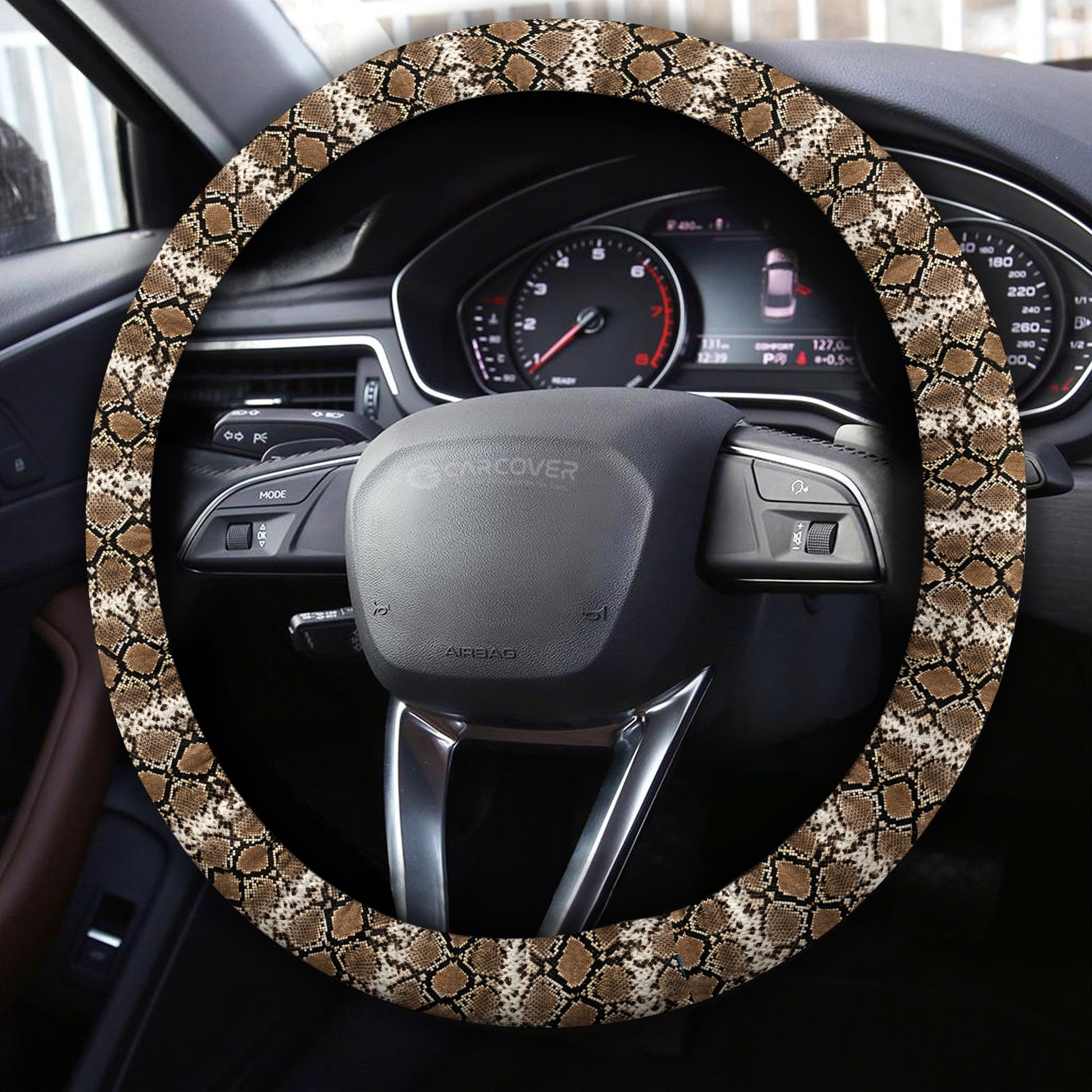 Python Skin Steering Wheel Cover Custom Animal Skin Printed Car Interior Accessories - Gearcarcover - 3
