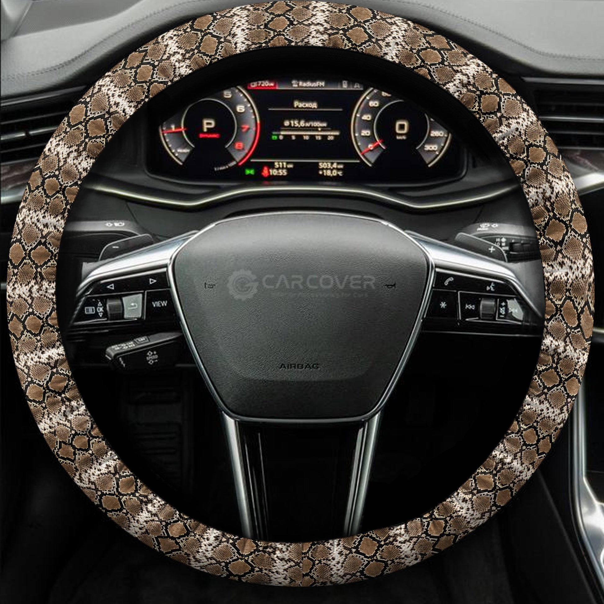 Python Skin Steering Wheel Cover Custom Animal Skin Printed Car Interior Accessories - Gearcarcover - 4