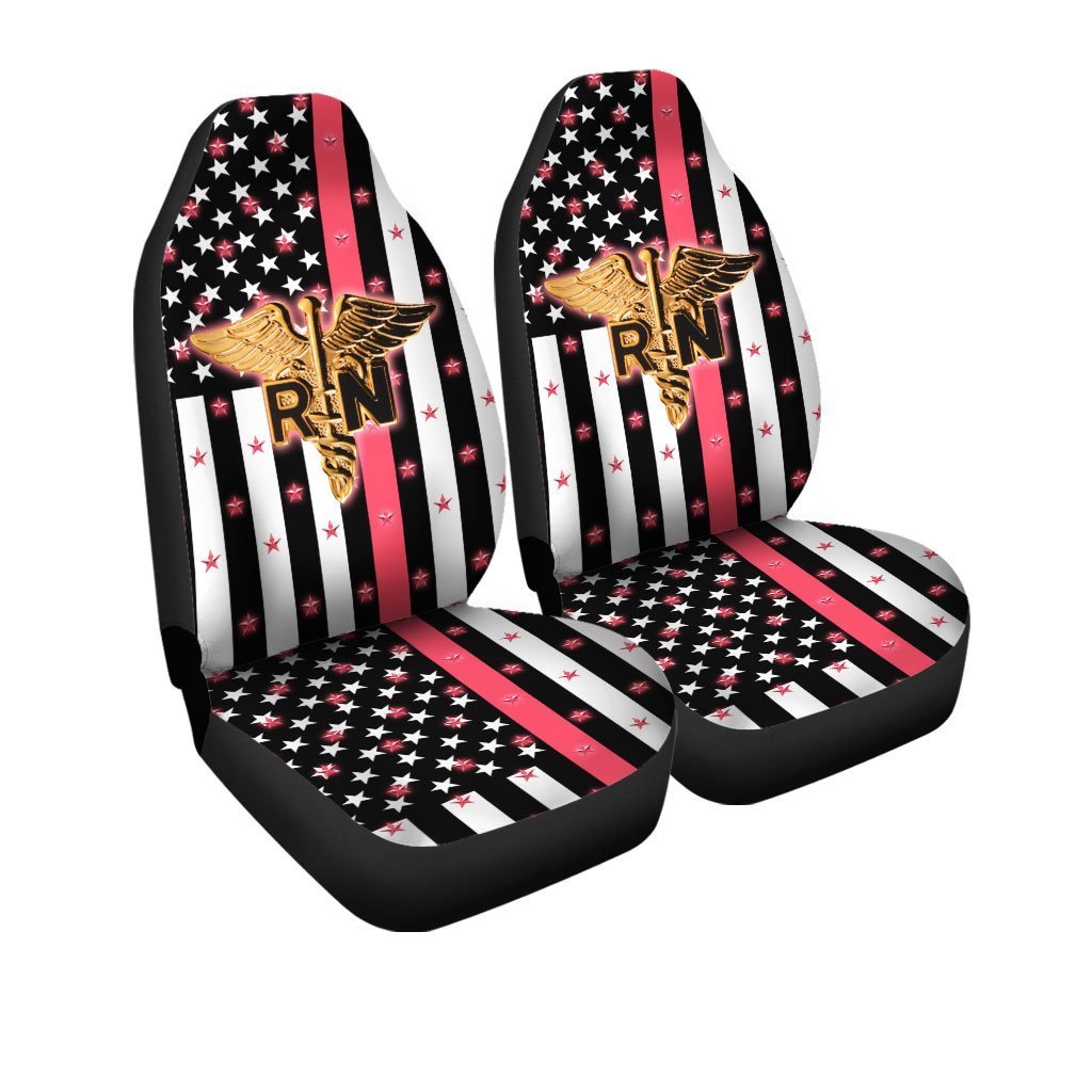 RN Nurse Car Seat Covers Custom US Flag Car Accessories For Nurse - Gearcarcover - 3
