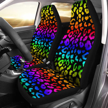 Rainbow Wild Cheetah Print Car Seat Covers Custom Car Accessories - Gearcarcover - 1