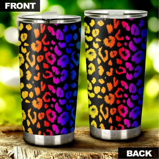 Rainbow Wild CheetahPrint Tumbler Cup - Gearcarcover - 2