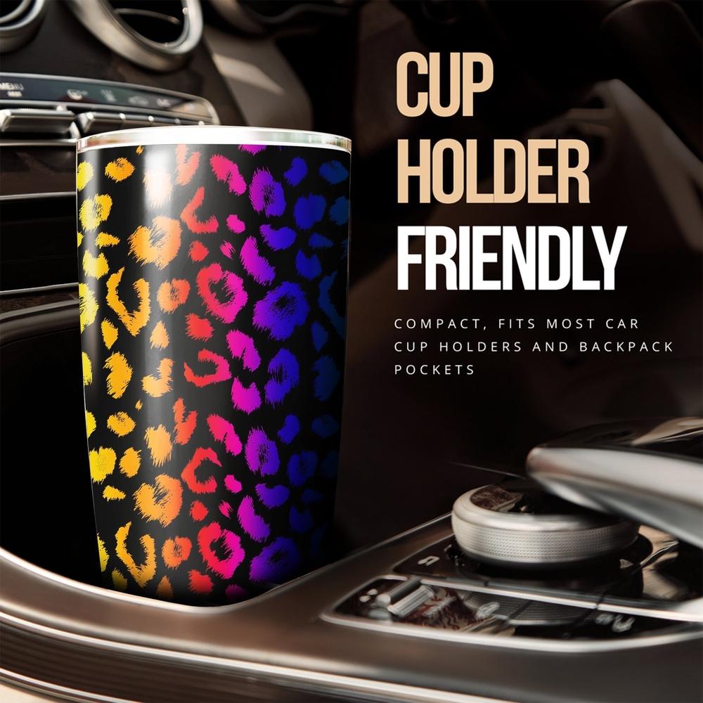Rainbow Wild CheetahPrint Tumbler Cup - Gearcarcover - 3
