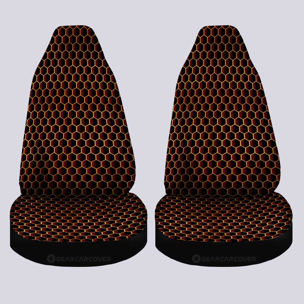 Red Pattern Car Seat Covers Custom Honeycomb Background Car Accessories - Gearcarcover - 2