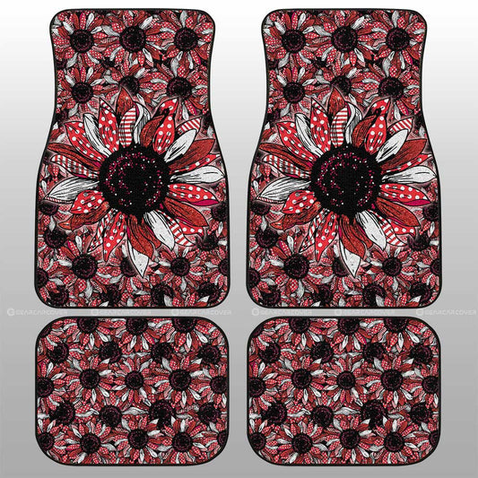 Red Sunflower Car Floor Mats Custom Car Accessories - Gearcarcover - 2