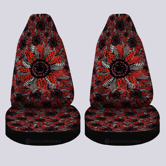 Red and Black Glitter Polka Dot Sunflower Car Seat Covers Custom - Gearcarcover - 2