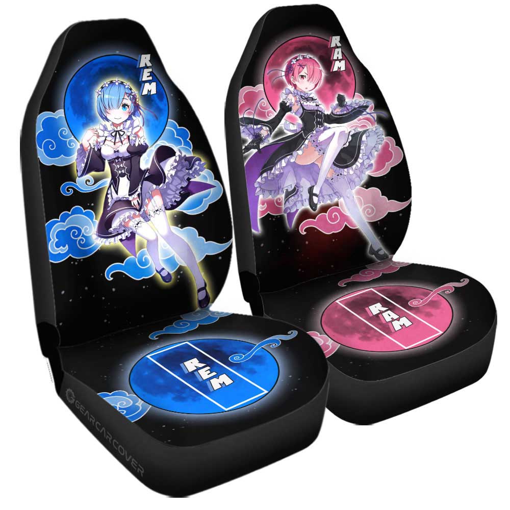 Rem & Ram Car Seat Covers Custom Re Zero Anime Car Accessories - Gearcarcover - 3