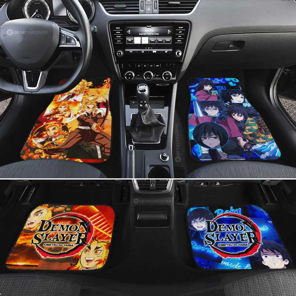 Rengoku And Giyuu Car Floor Mats Custom Demon Slayer Anime - Gearcarcover - 2