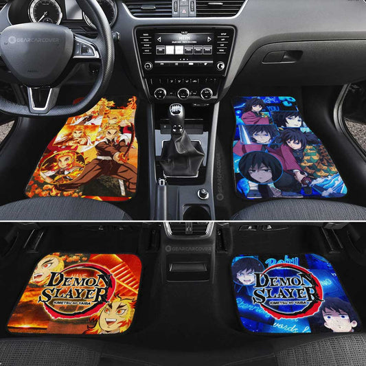 Rengoku And Giyuu Car Floor Mats Custom Demon Slayer Anime - Gearcarcover - 2