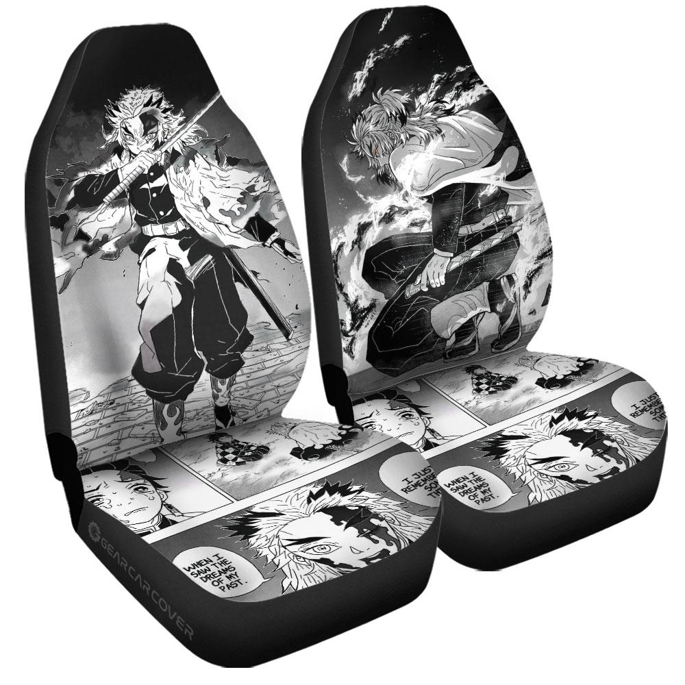 Rengoku Car Seat Covers Custom Kimetsu No Yaiba Manga Car Accessories - Gearcarcover - 3