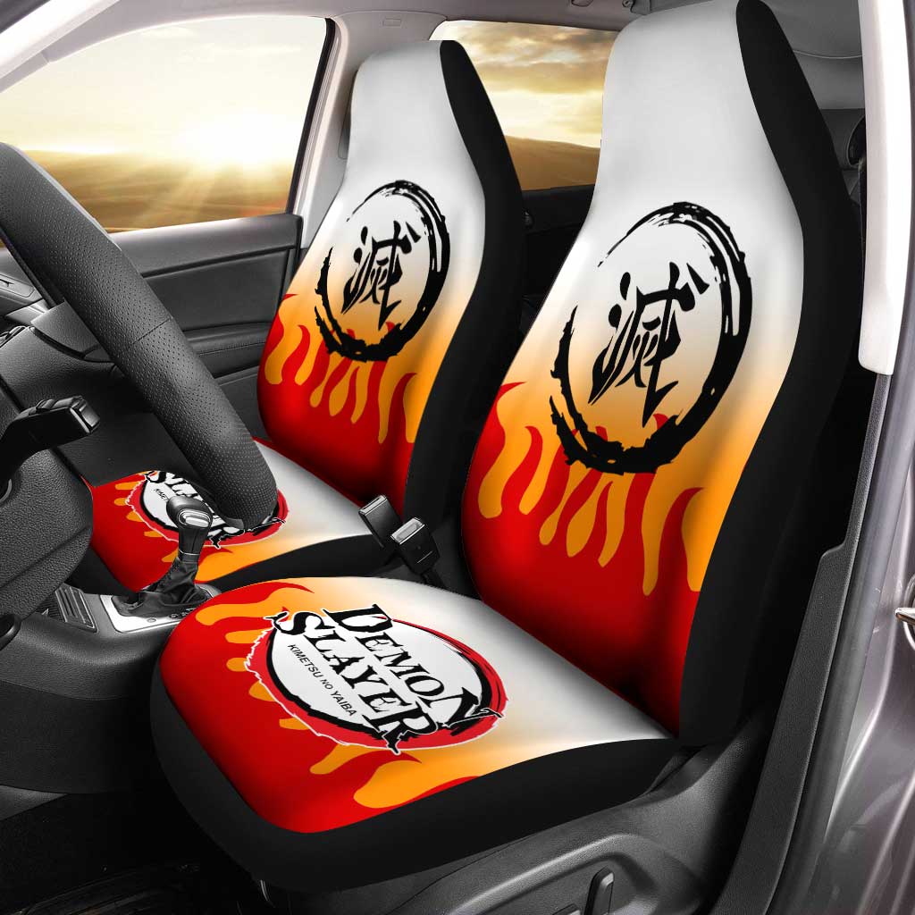 Rengoku Uniform Car Seat Covers Custom Demon Slayer Anime Car Accessories - Gearcarcover - 2