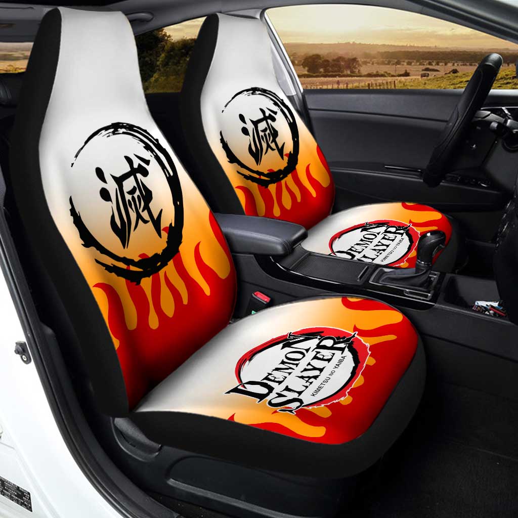 Rengoku Uniform Car Seat Covers Custom Demon Slayer Anime Car Accessories - Gearcarcover - 1