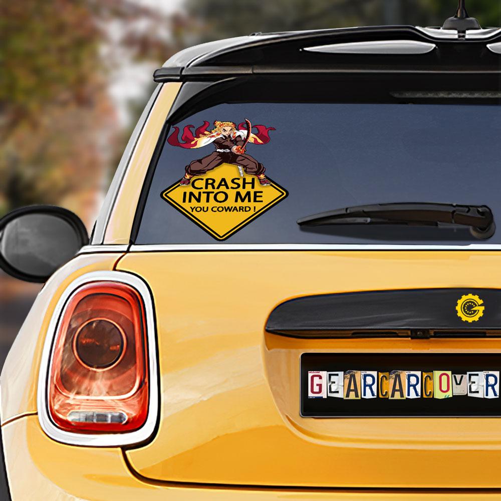 Rengoku Warning Car Sticker Custom For Demon Slayer Anime Fans - Gearcarcover - 1