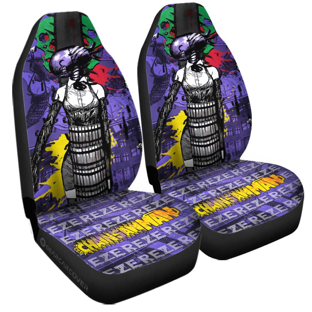 Reze Car Seat Covers Custom Chainsaw Man Anime Car Accessories - Gearcarcover - 1