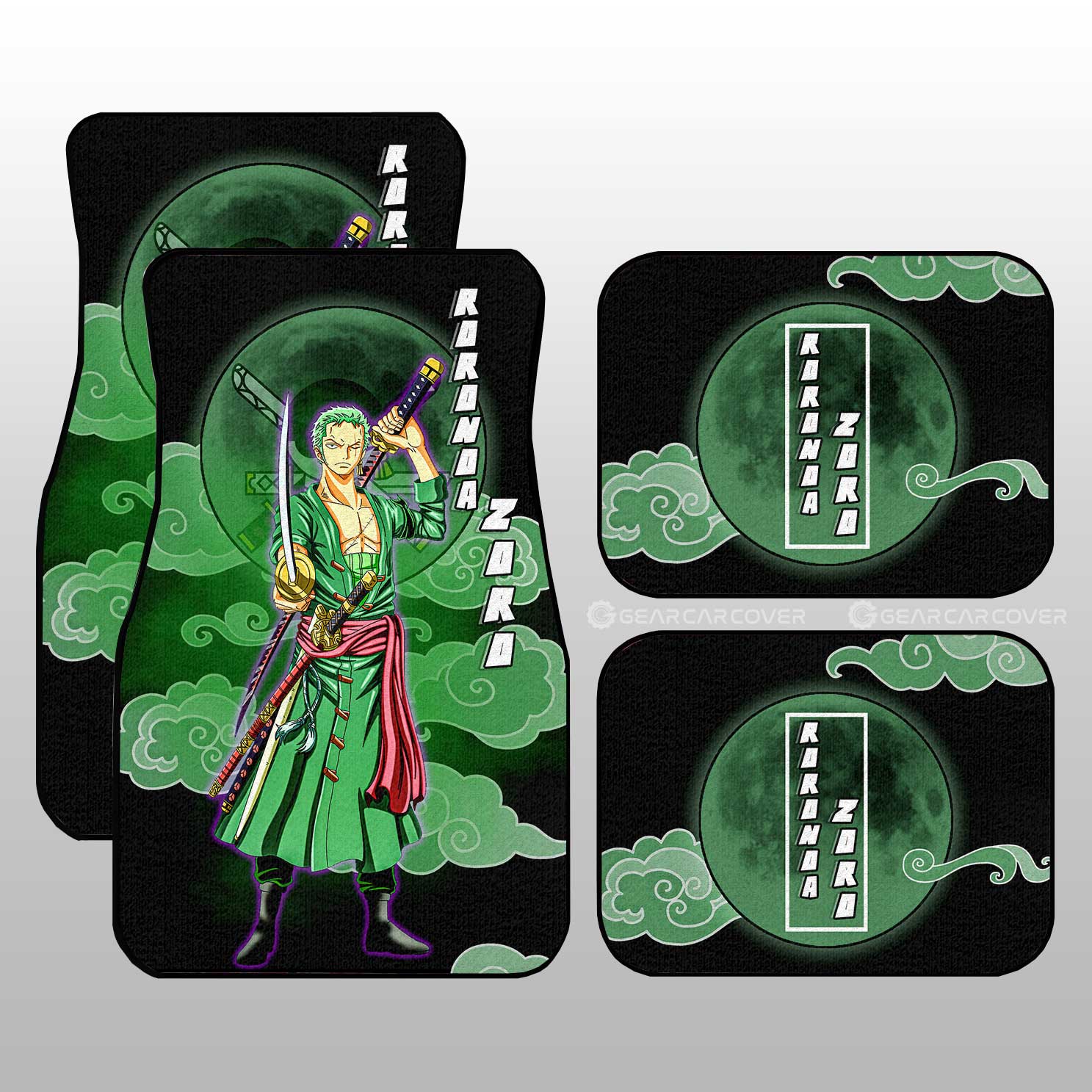 Roronoa Zoro Car Floor Mats Custom Anime One Piece Car Accessories For Anime Fans - Gearcarcover - 1