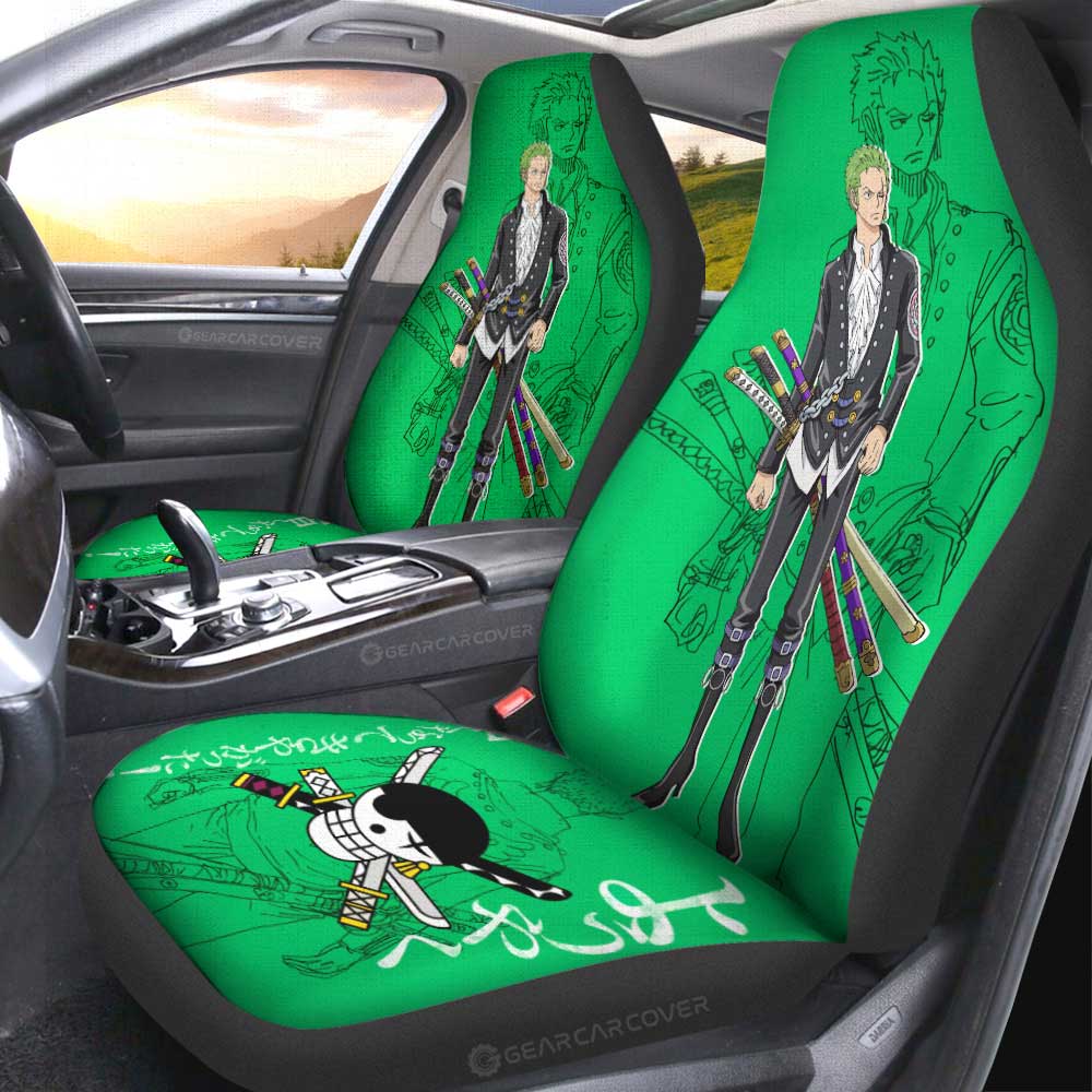 Roronoa Zoro Film Red Car Seat Covers Custom One Piece Anime Car Accessories - Gearcarcover - 3