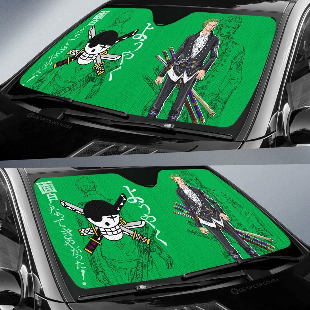 Roronoa Zoro Film Red Car Sunshade Custom One Piece Anime Car Interior Accessories - Gearcarcover - 3