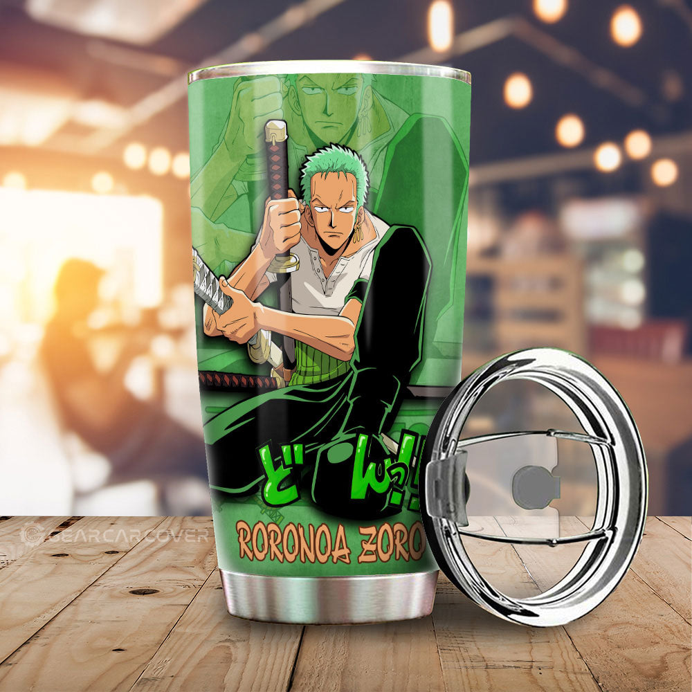 Roronoa Zoro Tumbler Cup Custom One Piece Anime Car Accessories - Gearcarcover - 1