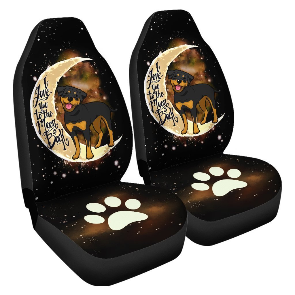 Rottweiler Car Seat Covers I Love You To The Moon and Back Idea Car Accessories For Rottweiler Lovers - Gearcarcover - 3